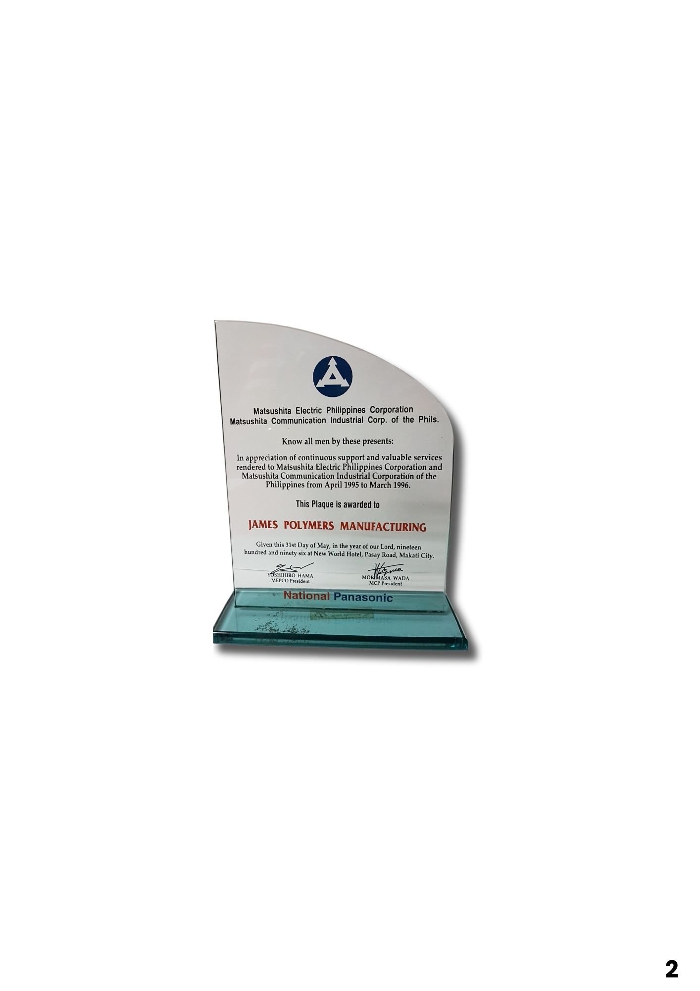 Plaque of Appreciation